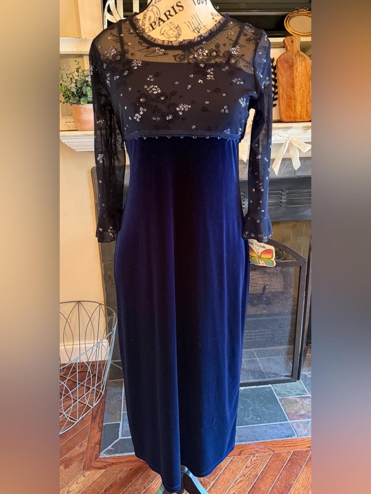 90s Mesh Overlay Dress