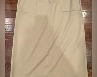 Vintage Y2K 90s Khaki Utility Pencil Skirt USA Union Tag Cinch Waist Khaki Tan M