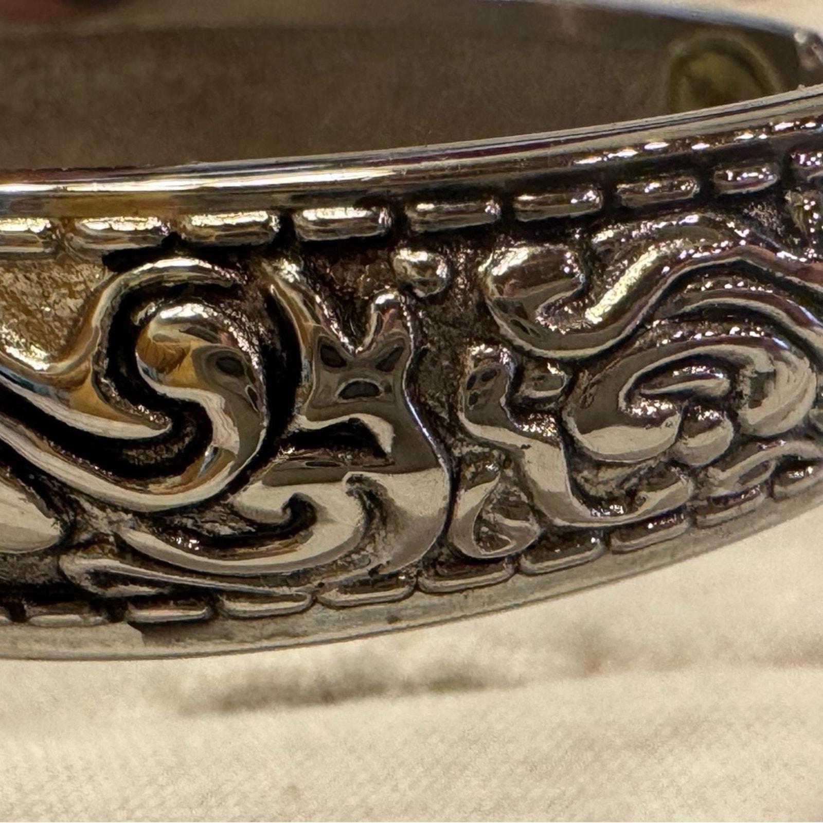 Collezio Abalone Women Vintage Cuff Watch Silver With Gold 