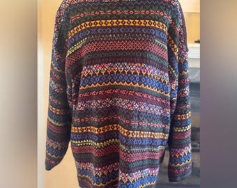 Vintage JK America Fair Aisle Women’s Sweater Sz 18 20 Nordic Stripes Colorful