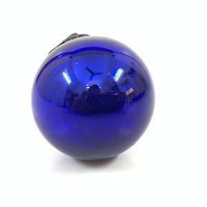 Antique old Blue Christmas Bauble heavy glass Kugel