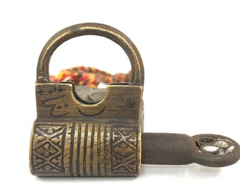 Vintage small brass miniature lock