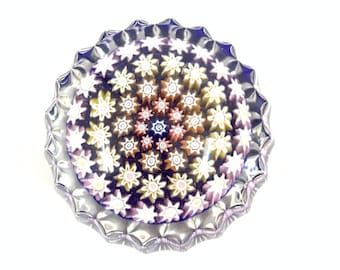 Vintage schottische Perthshire Millefiori Art Glas Briefbeschwerer