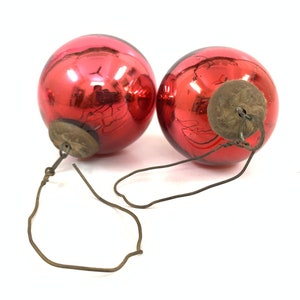 Antique old Pink Christmas Bauble heavy glass Kugel