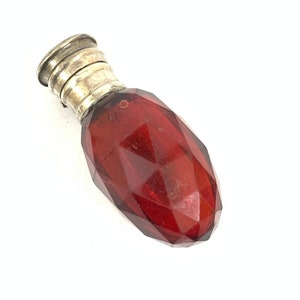 Vintage Red glass perfume bottle
