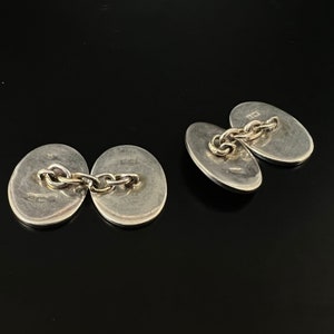 Pair of Vintage Hallmarked Silver Cufflinks - Birmingham 1968