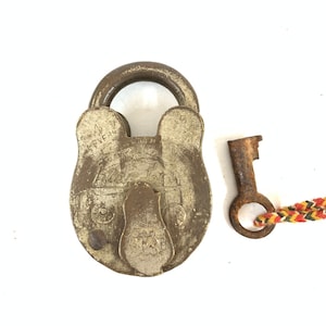 Vintage Brass nickel  4 lever lock