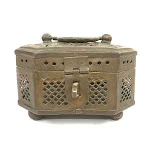 Antique mughal Brass jali box| Mughal Brass box