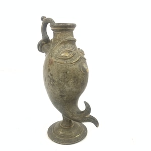 Vintage Brass Fish Shaped Islamic Hookah with nickel