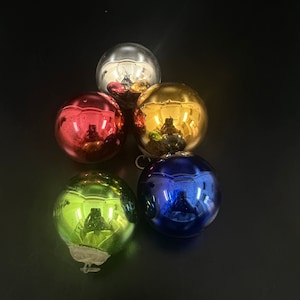 Vintage German Christmas Baubles| Christmas Balls Set of 5