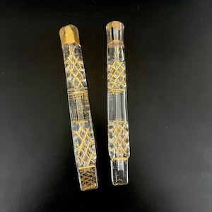 Vintage tear catcher bottle | Vintage Long Sleek Perfume Bottles with Gold Work
