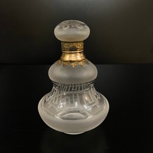 Vintage Frosted Glass  Perfume bottle