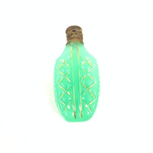 Antique Uranium Glass Bottle with gold work