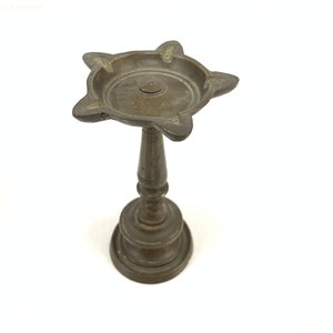 Antique oil and wick lamp / Old Brass Temple Oil Lamps
