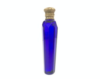 Vintage Cut Glass Blue Perfume bottle