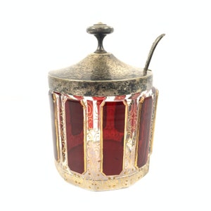 Vintage Venetian glass Jam or butter jar dispenser
