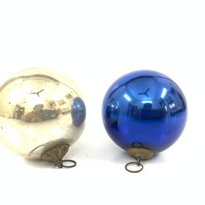 Antique old German Christmas Bauble heavy glass Kugel