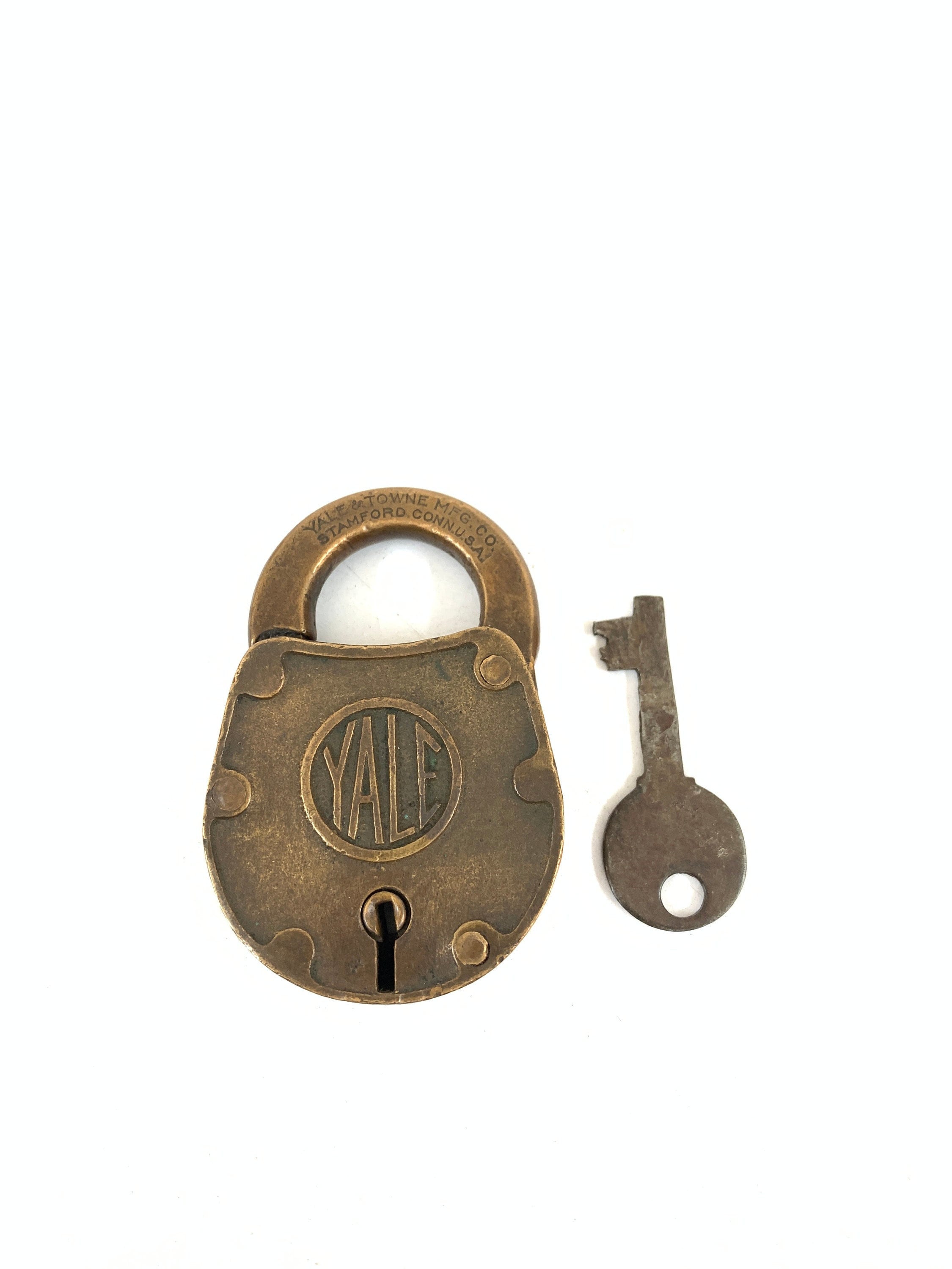 Antique Yale Lock And Two Key For Desk Drawer Stamford Yale & Towne USA MFG.
