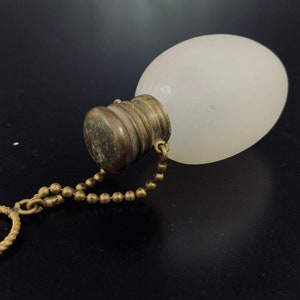 Vintage Opaque glass perfume bottle miniature with ring and chain| Vintage Frosted Glass perfume bottle