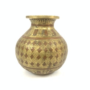Rare Brass & Copper Ganga Jamuna Lota