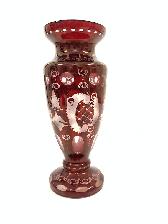 銅赤ガラス　花瓶 銅赤ガラス 花瓶 銅赤ガラス 花瓶 【公式通販】