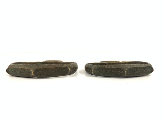 Paire D'étriers Décoratifs Vintage En Laiton, 19e Siècle, Fait Main, Inde, M956