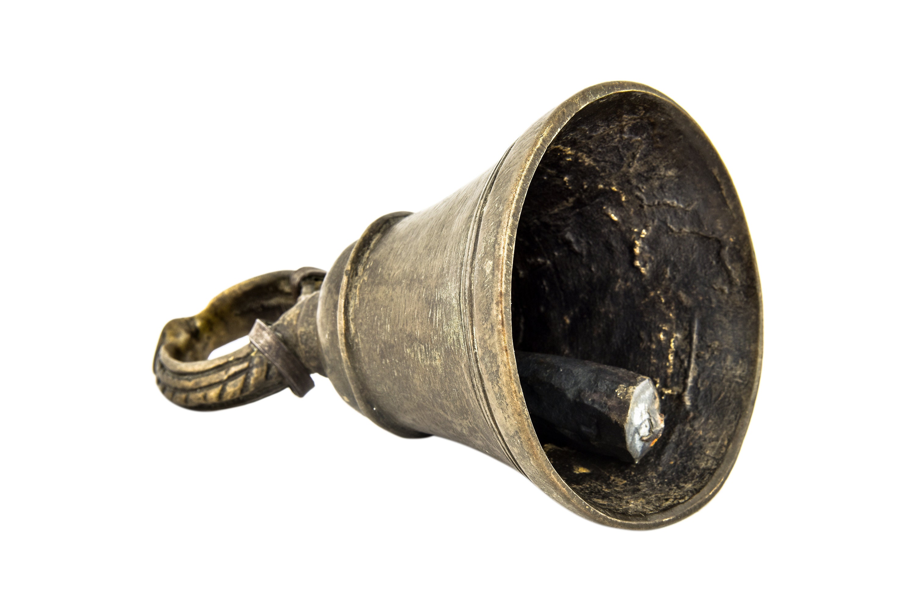 Vintage Brass Cow Bell Ringing Bell School Bell Brass Cow Etsy