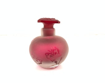 Vintage frosted glass perfume bottle