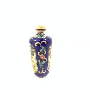 Vintage Small Chinese Copper Snuff / Opium / Perfume Bottles-Hand Painted| Chinese Hand painted Scent Bottle| Antique Perfume Bottle