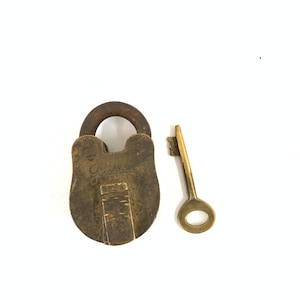 Vintage Brass Indian lock 4 Levers