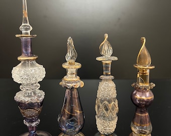 Vintage Blown Glass Perfume bottle with Designing