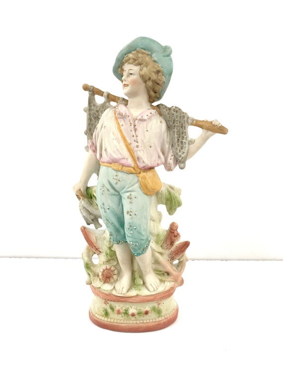 Vintage Biscuit Porzellan Figur eines Mädchens | Figur aus Biskuitporzellan