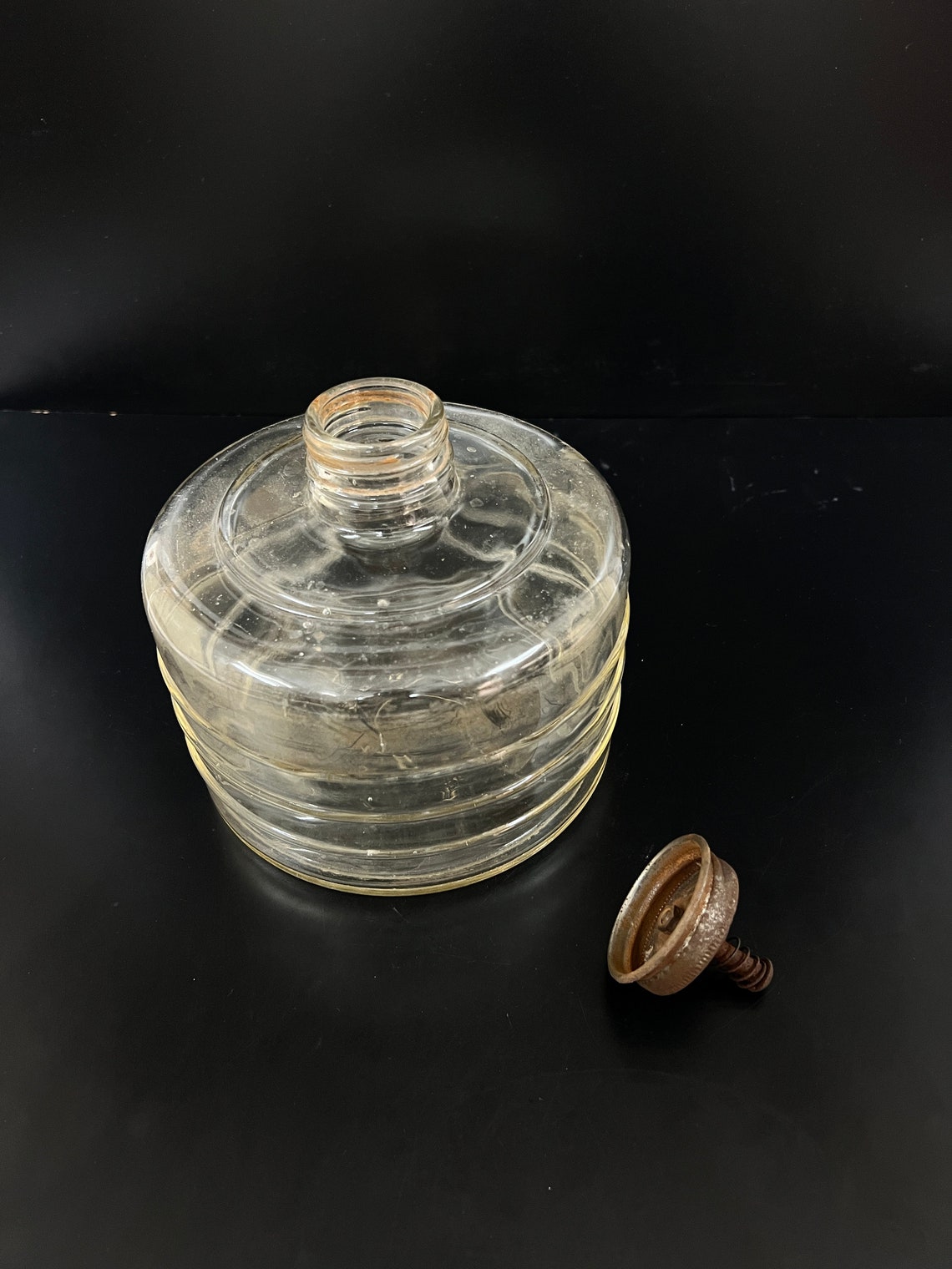 Antique Kerosene Oil Lamp Glass Tank / Jug Etsy