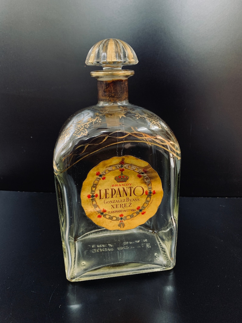 Vintage Le Panto Brandy Liquor Decanter Jerez Spain Spanish Liquor