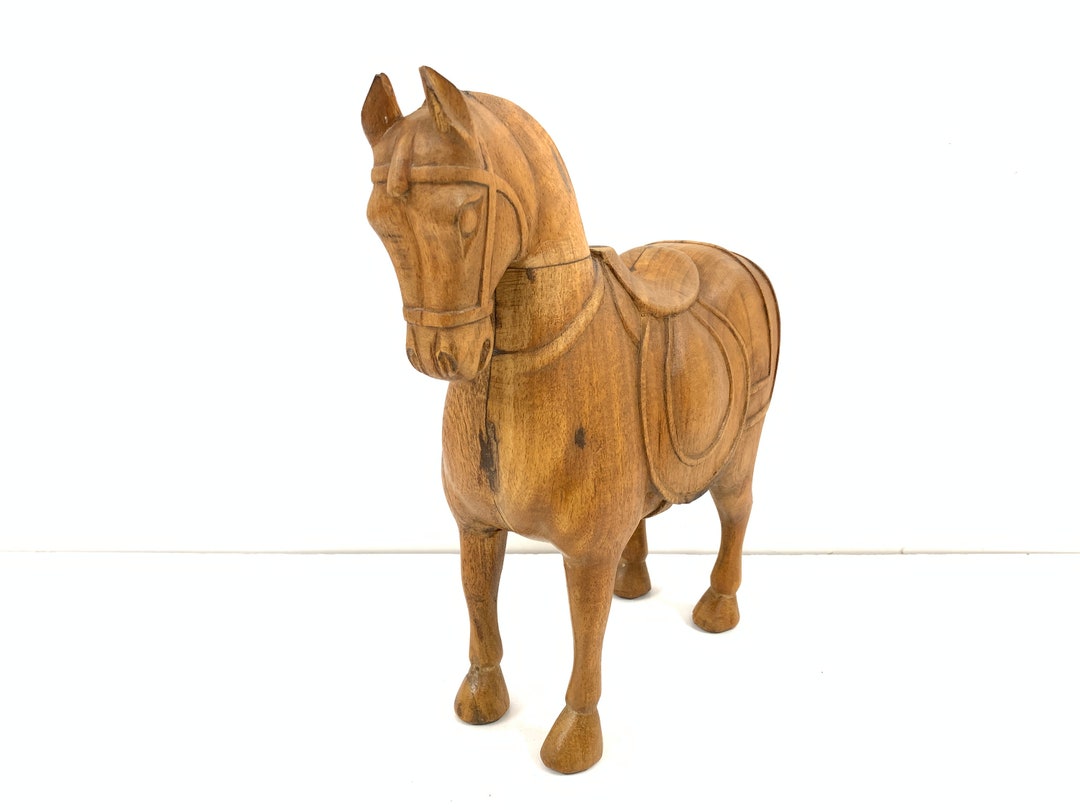 Vintage Wooden Horse Vintage Big Size Horseindian Handicraft Figurines