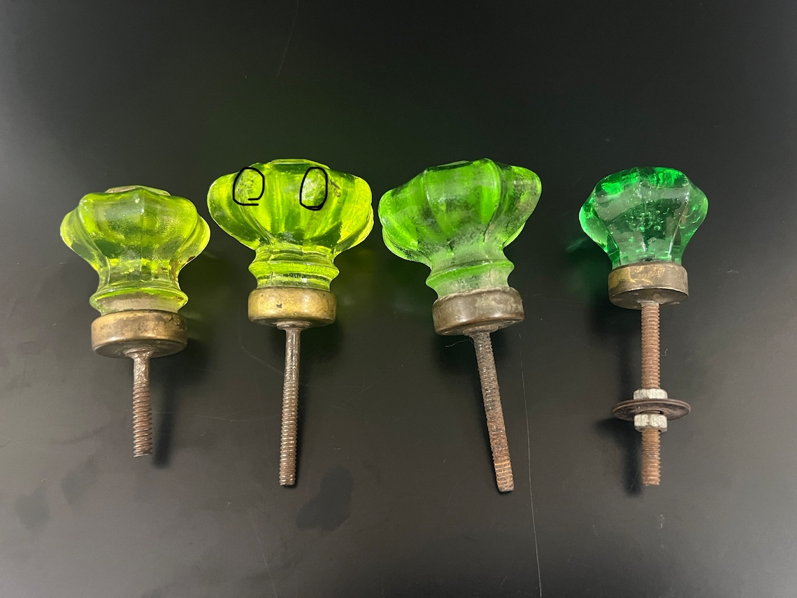 Vintage Uranium Glass Door Knobs Glass Door Knobs Etsy