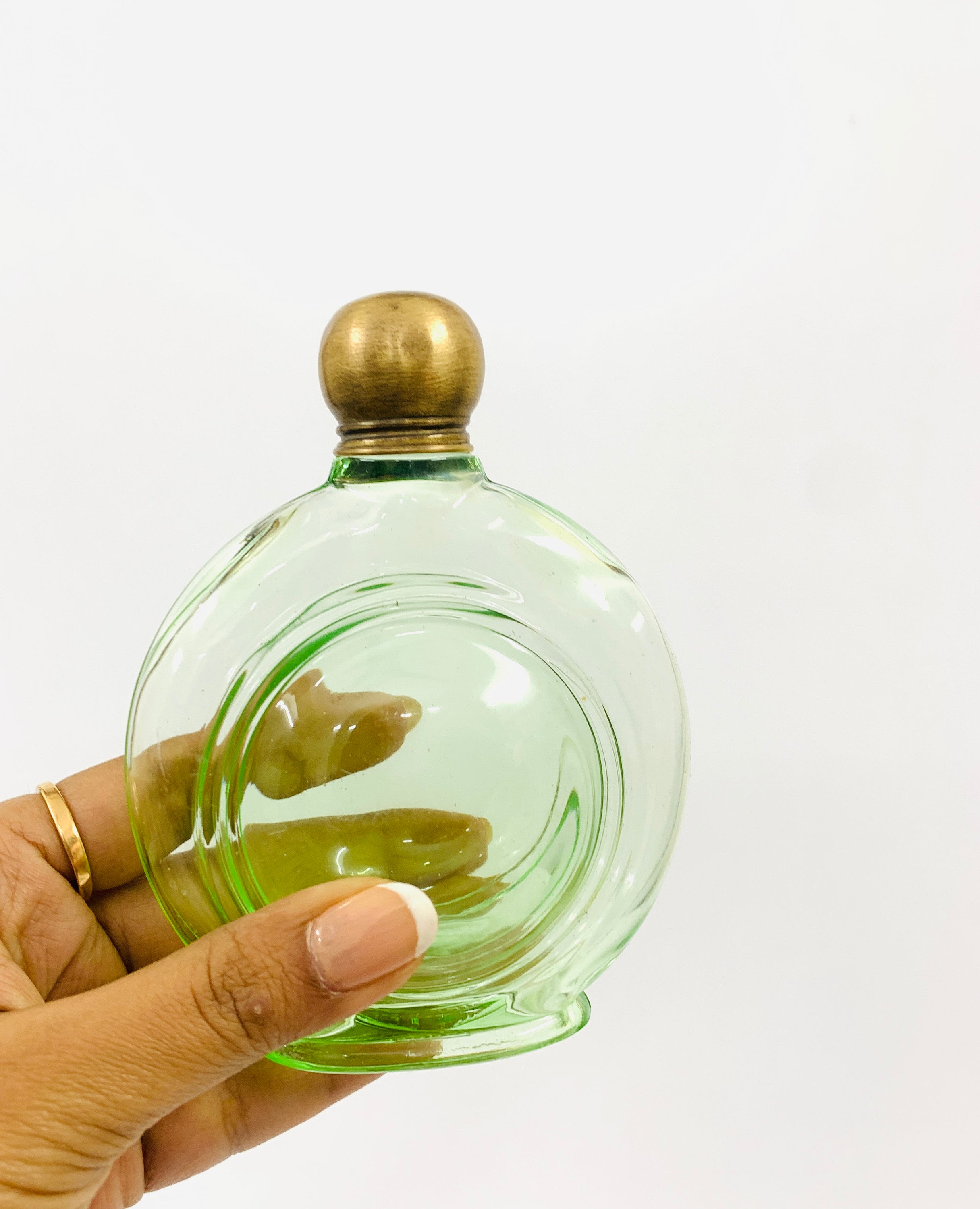 アンティークグリーンガラス香水瓶 | 蓋付きヴィンテージ香水瓶 - Etsy