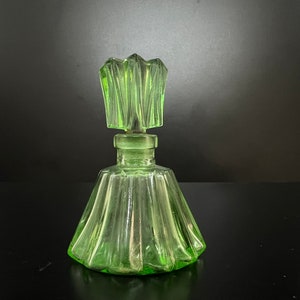 antique green glass perfume bottle