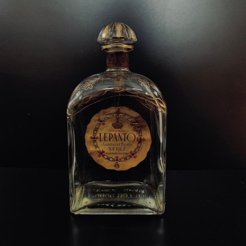 Vintage Le Panto Brandy Liquor Decanter Jerez Spain Spanish Liquor