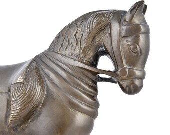 ヴィンテージ真鍮製馬|ヴィンテージ馬|インドの手工芸品|置物|馬
