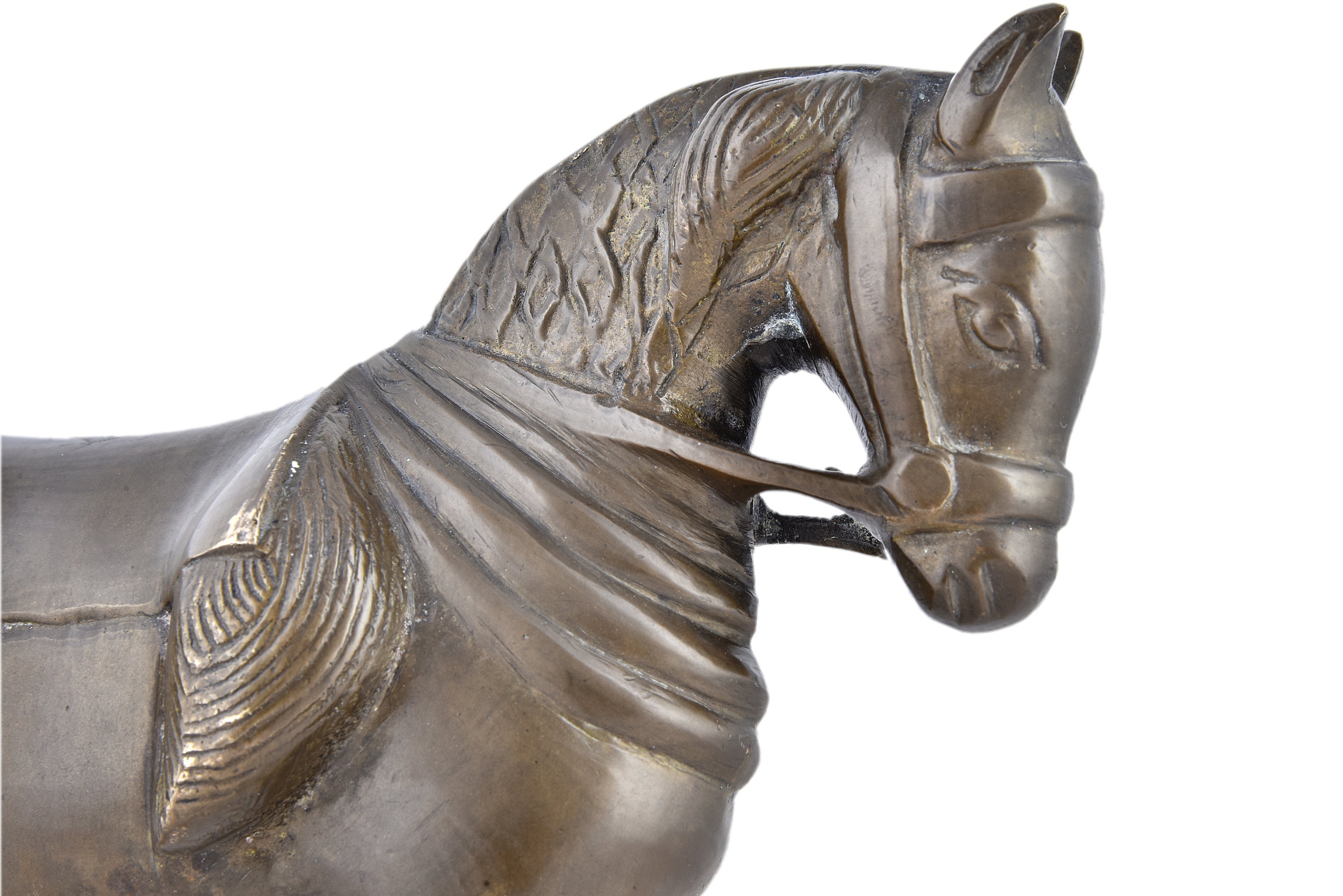 ヴィンテージ真鍮製馬|ヴィンテージ馬|インドの手工芸品|置物|馬