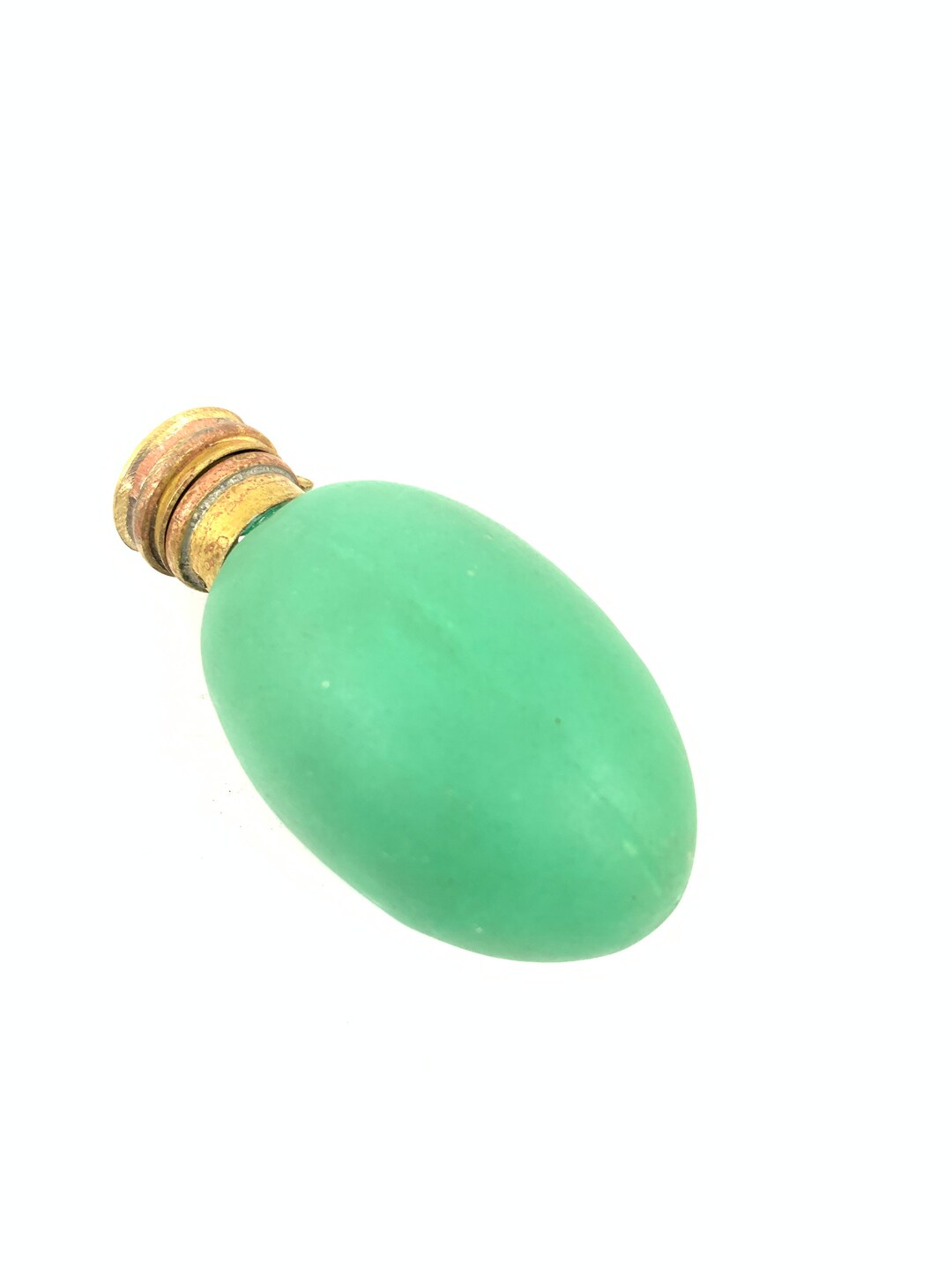 Vintage Uranium Glass Egg Shaped Opaque Glass Perfume Bottle Etsy