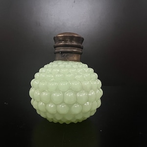 Vintage Hobnail Uranium Glass perfume bottle