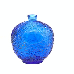 Vintage Kobaltblau geprägte Parfümflasche
