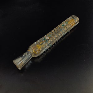 Vintage tear catcher bottle | Vintage Long Sleek Perfume Bottles with Gold Work