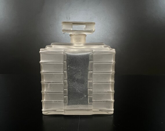 Vintage R Lalique Frosted Glass Perfume Bottle | … - image 9
