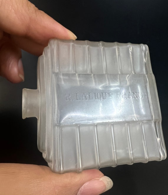 Vintage R Lalique Frosted Glass Perfume Bottle | … - image 8