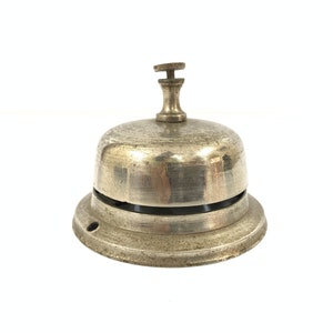 Vintage Messing Büroglocke | Messing Gegenrufglocke - Patienten- / Krankenhausglocke - Tischglocke - Rufglocke - Schreibtischglocke - Schöner Klang Bürodekor