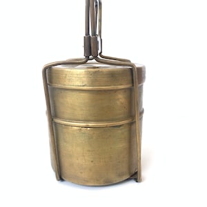 Brass vintage Tiffin box/Tiffin Box/Brass collectible / vintage box/ Old Brass  box/ Indian artistic box/ Jewellery Box| Box|