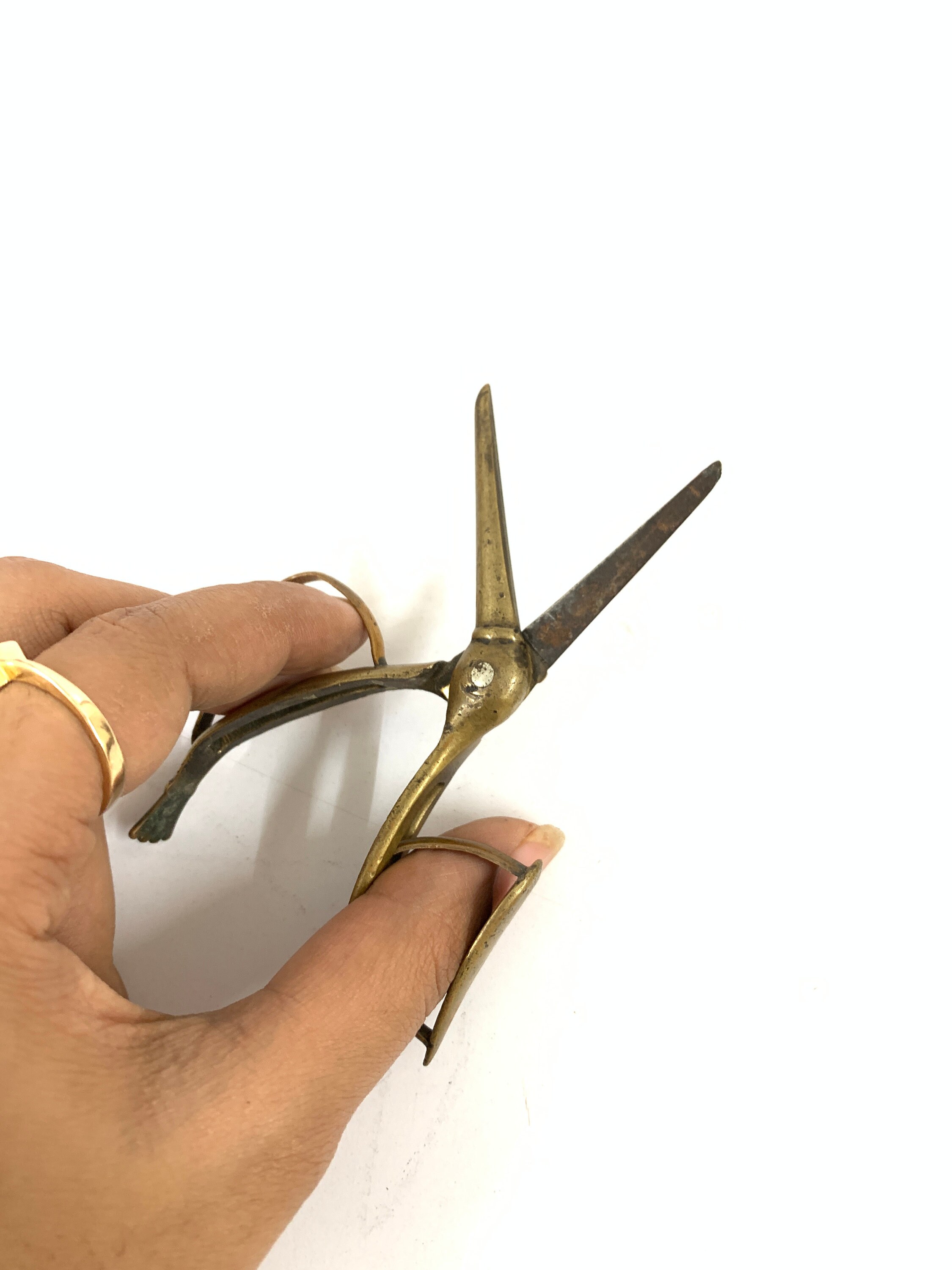 Antique Brass Scissors With Copper Handles - Etsy
